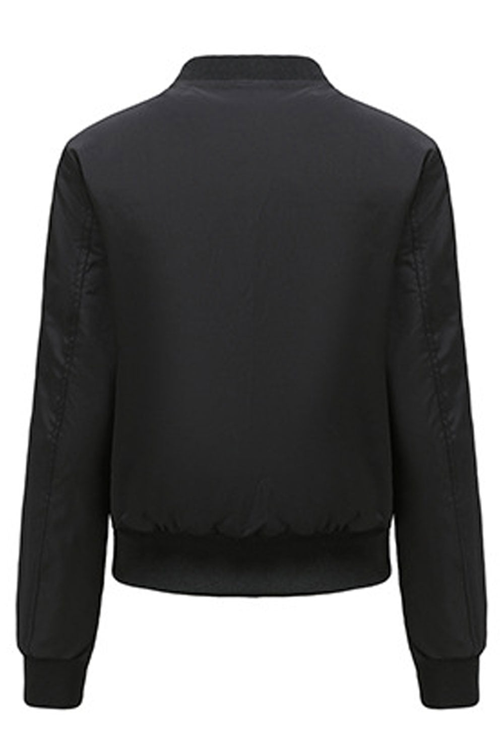 Women Charming Stand Collar Neck Knitted Ribbed Cuff & Hem Snug Casual Winter Jacket