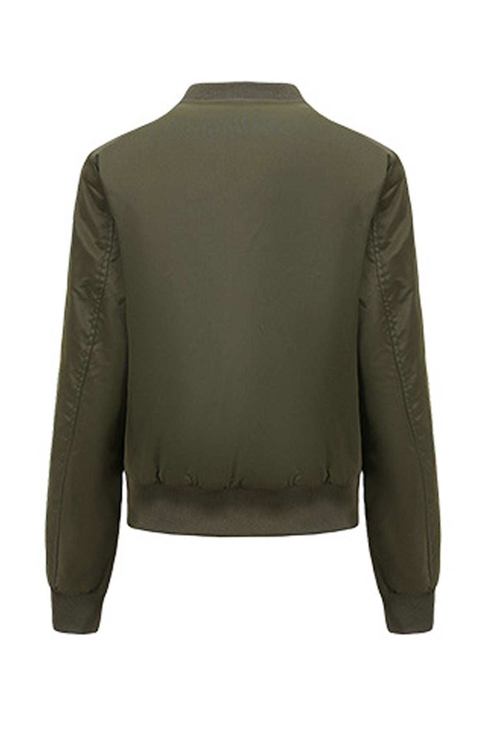 Women Charming Stand Collar Neck Knitted Ribbed Cuff & Hem Snug Casual Winter Jacket