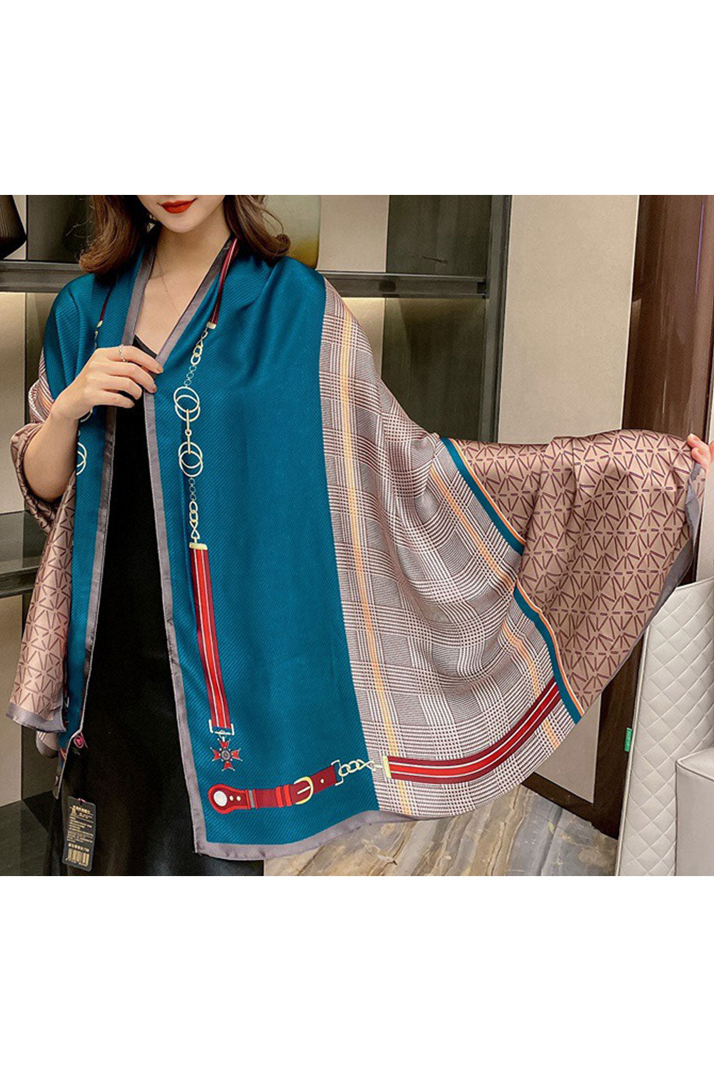 Women Cashmere Warm Printed Style Convenient Casual Shawl
