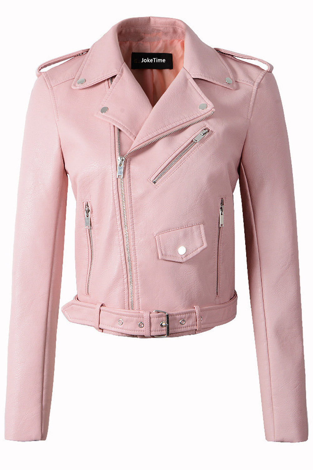 Women Lovely Adjustable Waist Strap Belt Collar Neck Comfortable Winter Leather Jacket