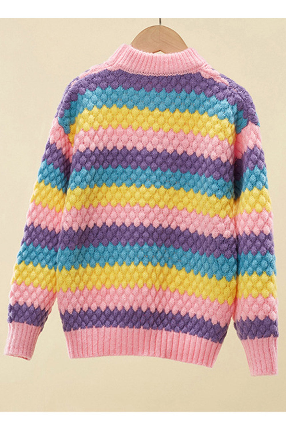 Kids Girls Rainbow Colours Beautiful Knitted Sweater