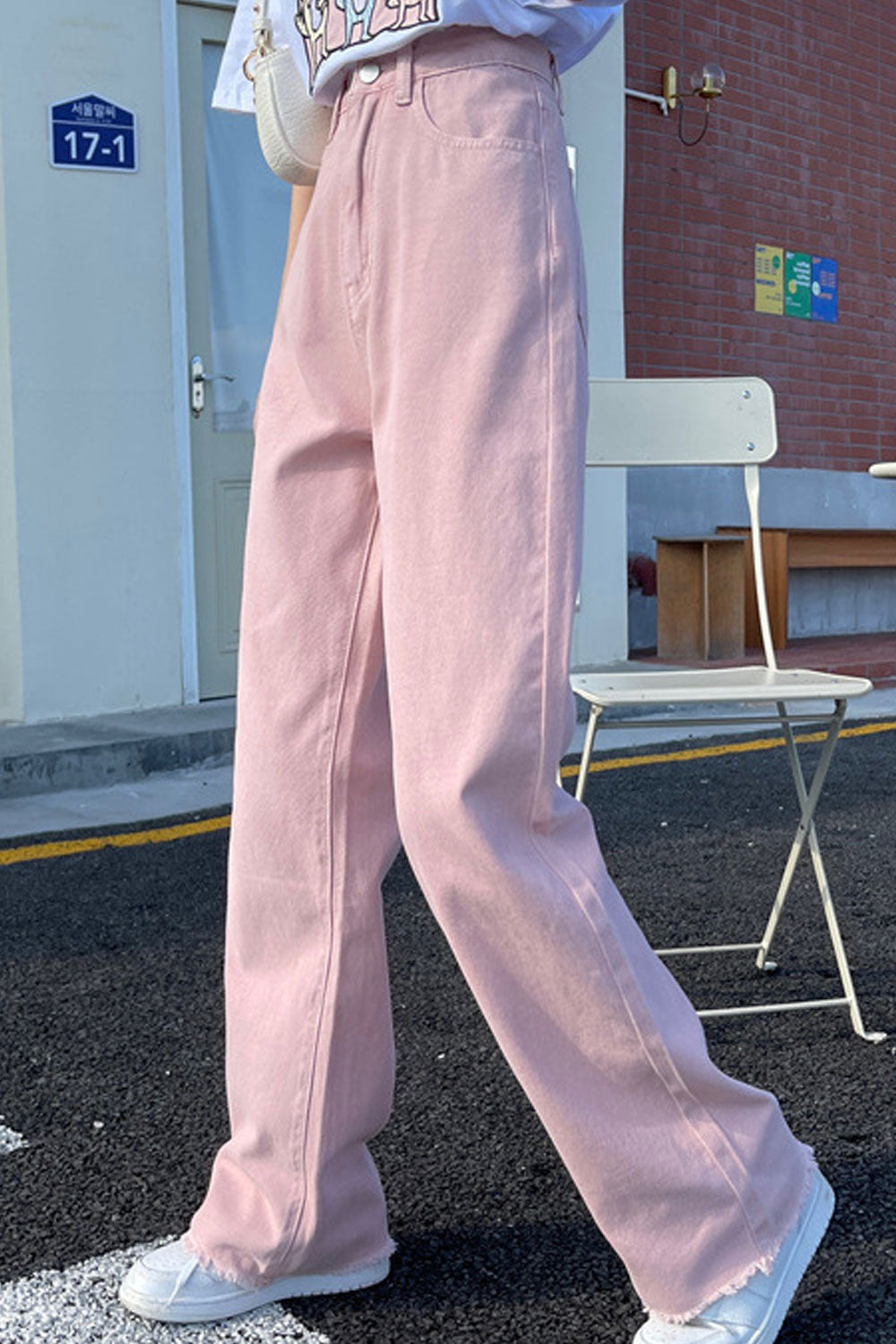 Women Awesome Solid Colored Weekend Straight Fashion Restful Wide-Legs Summer Comfortable Jeans