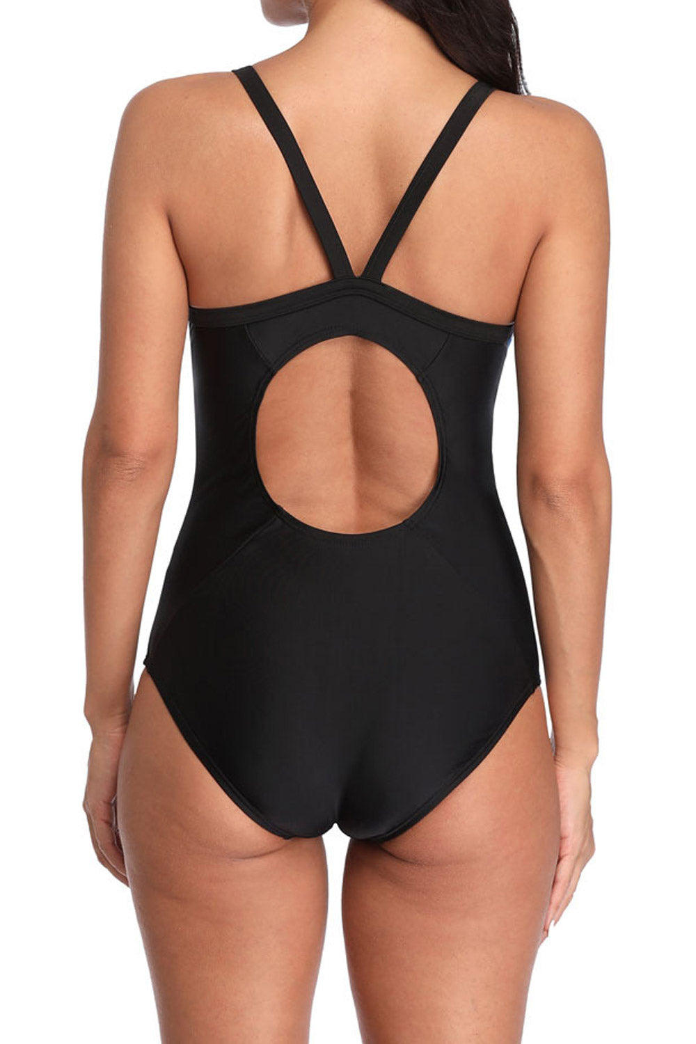 Women's Sleeveless Aquatic Athletic Thin Strap One Piece Swimsuit