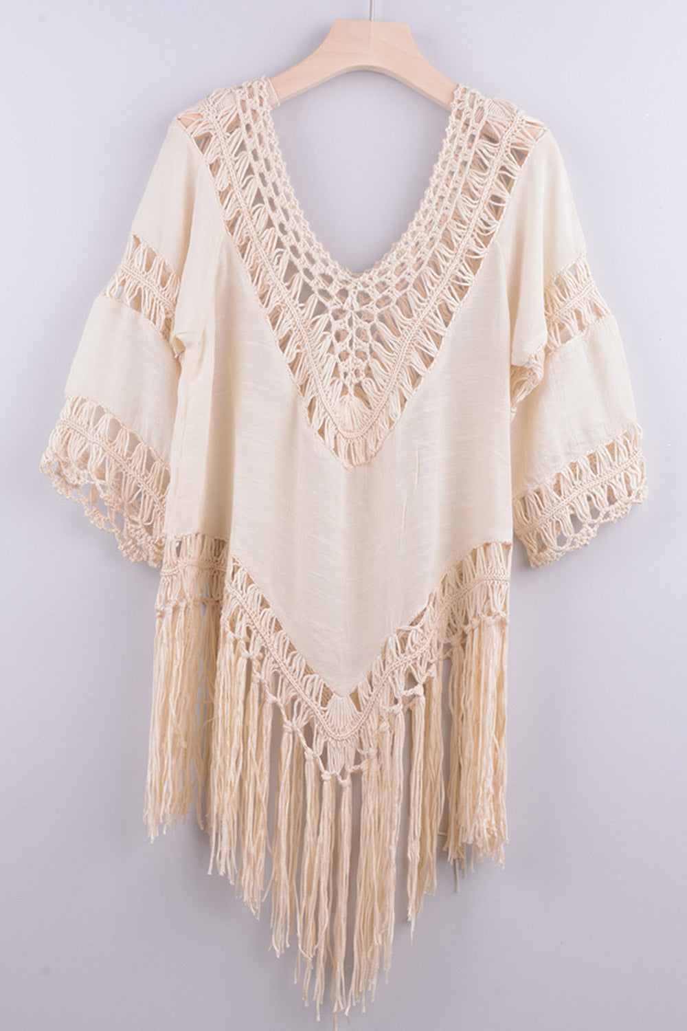 Women Fashion Hollow Out Dress Solid Lace Beach Cover Up