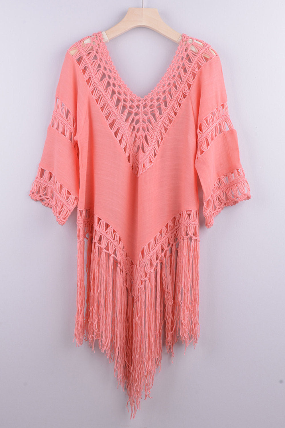 Women Fashion Hollow Out Dress Solid Lace Beach Cover Up