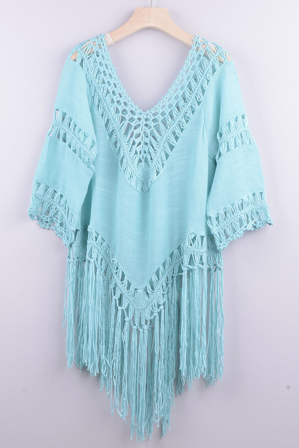 Women Fashion Hollow Out Dress Solid Lace Beach Cover Up