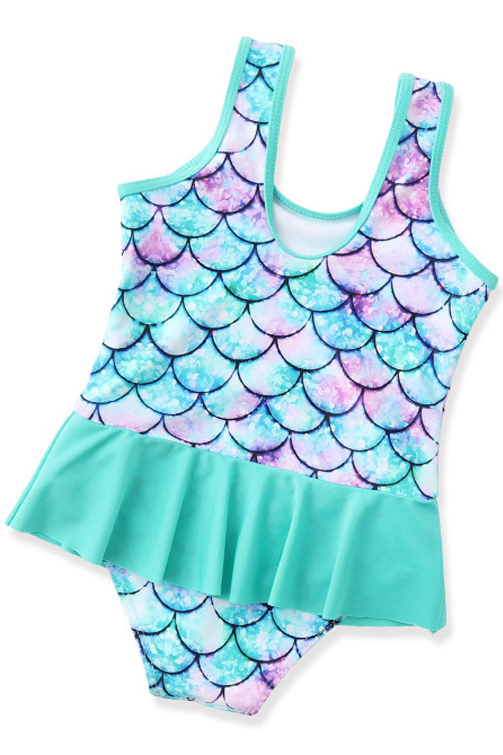 Baby Girl Mermaid Print Cute One Piece Bathing Suit
