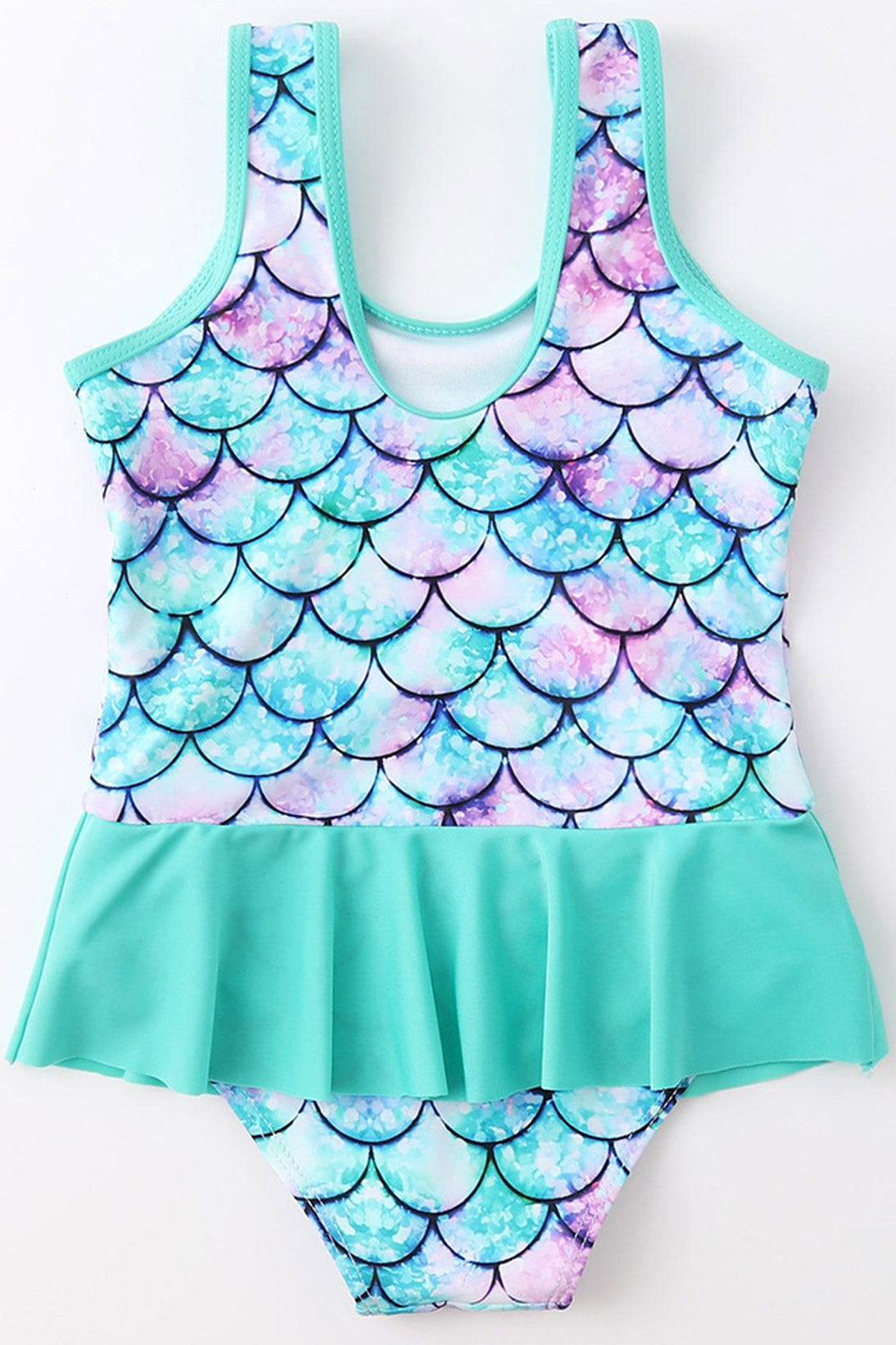 Baby Girl Mermaid Print Cute One Piece Bathing Suit