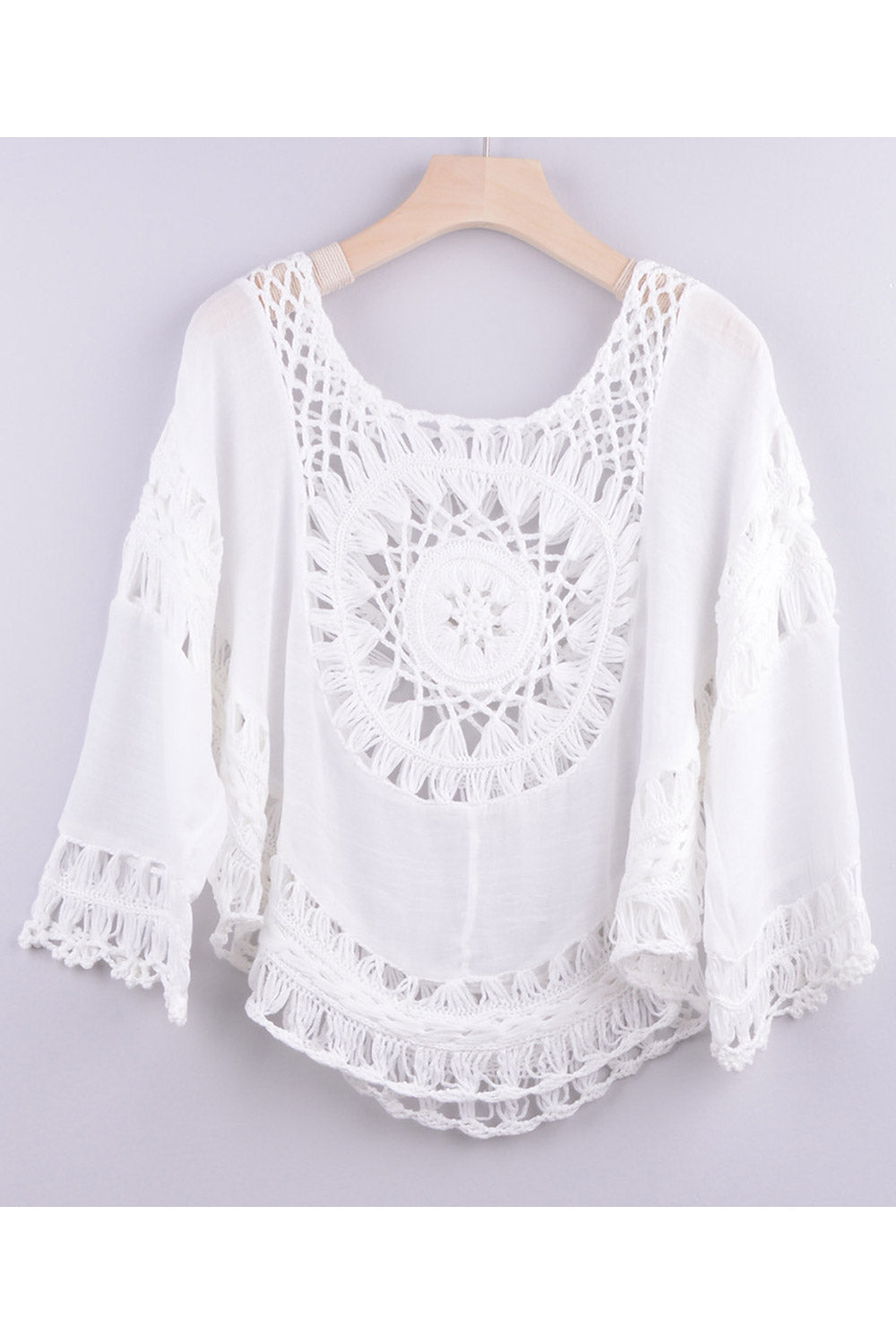 Women's Summer Cover Up White Crochet Hollow Out Swimsuit
