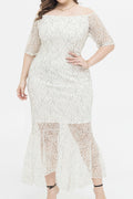 Women Plus Summer Lady Long Slim Lace Party Dress