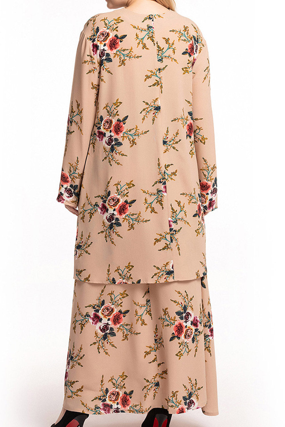 Women Plus Long Sleeve Floral Printed 2 Piece Regular Wear Set