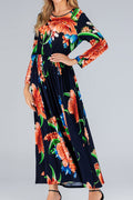 Women Plus High Waist Soft Fabric Floral Print Party Dress