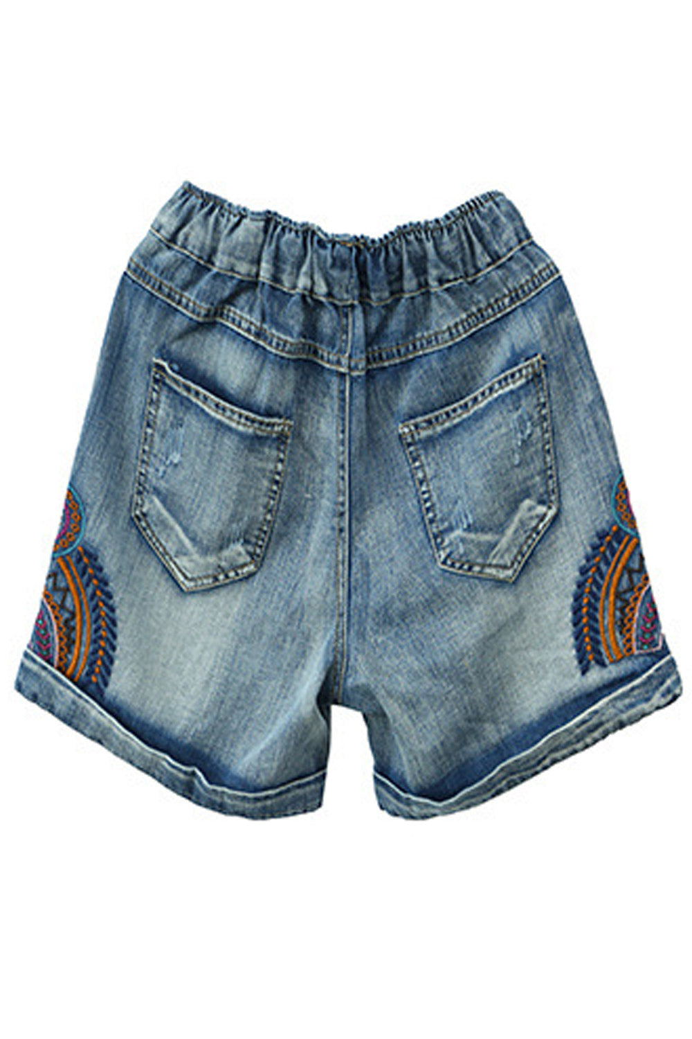 Women Magnificent Embroidered Loose Drawstring Elastic Waist Short