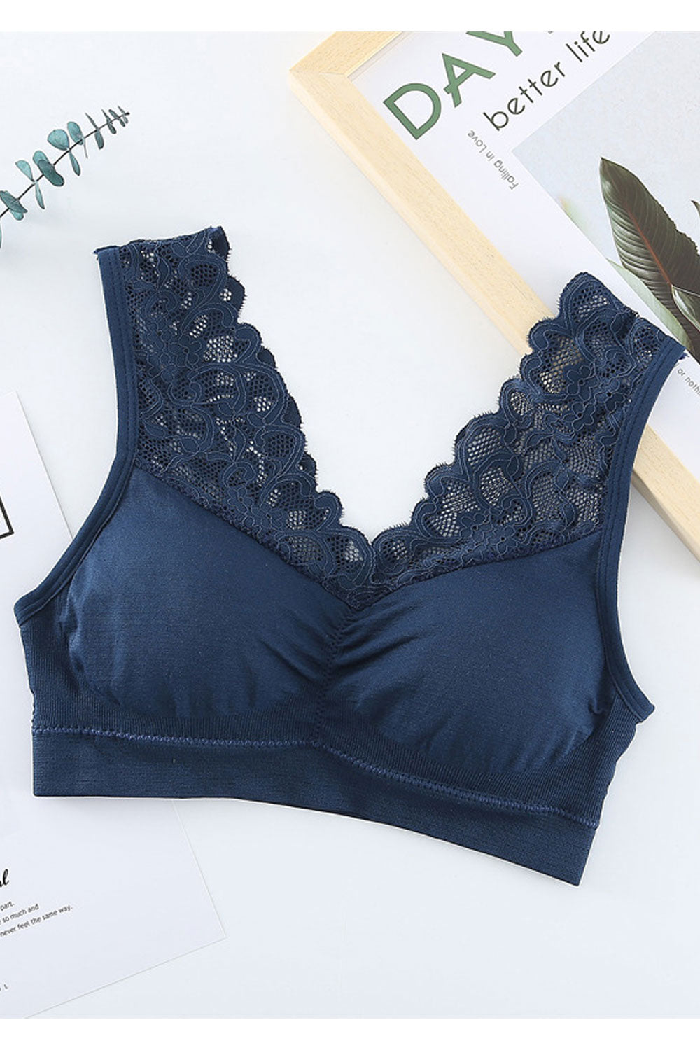 Women Plus Sexy Lace Vest Yoga Sports Bralette Bra