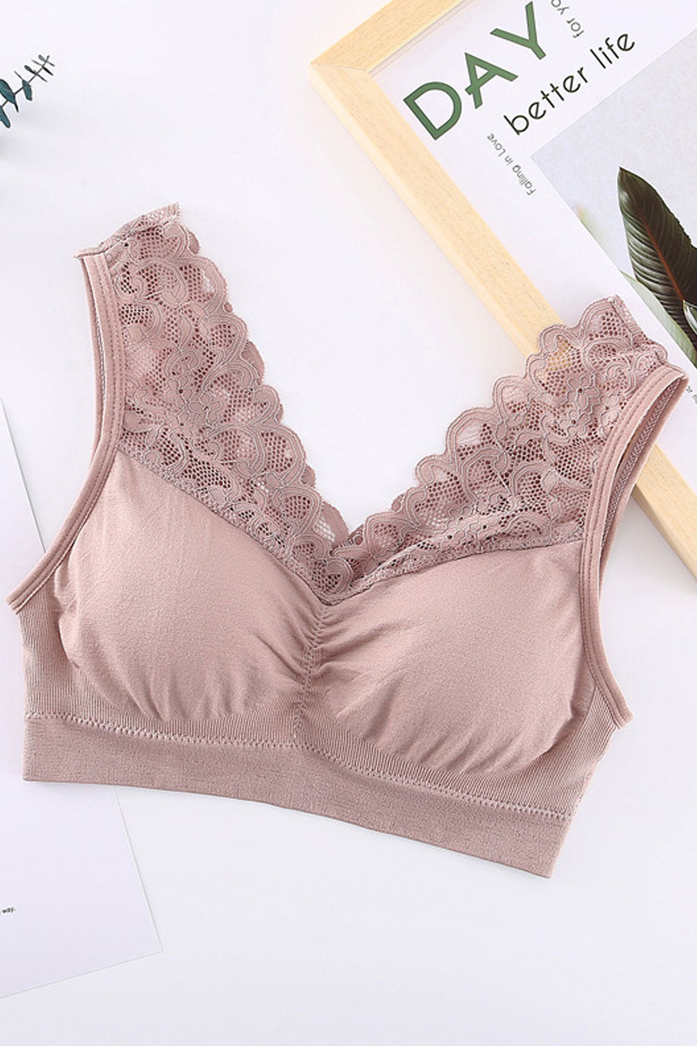 Women Plus Sexy Lace Vest Yoga Sports Bralette Bra