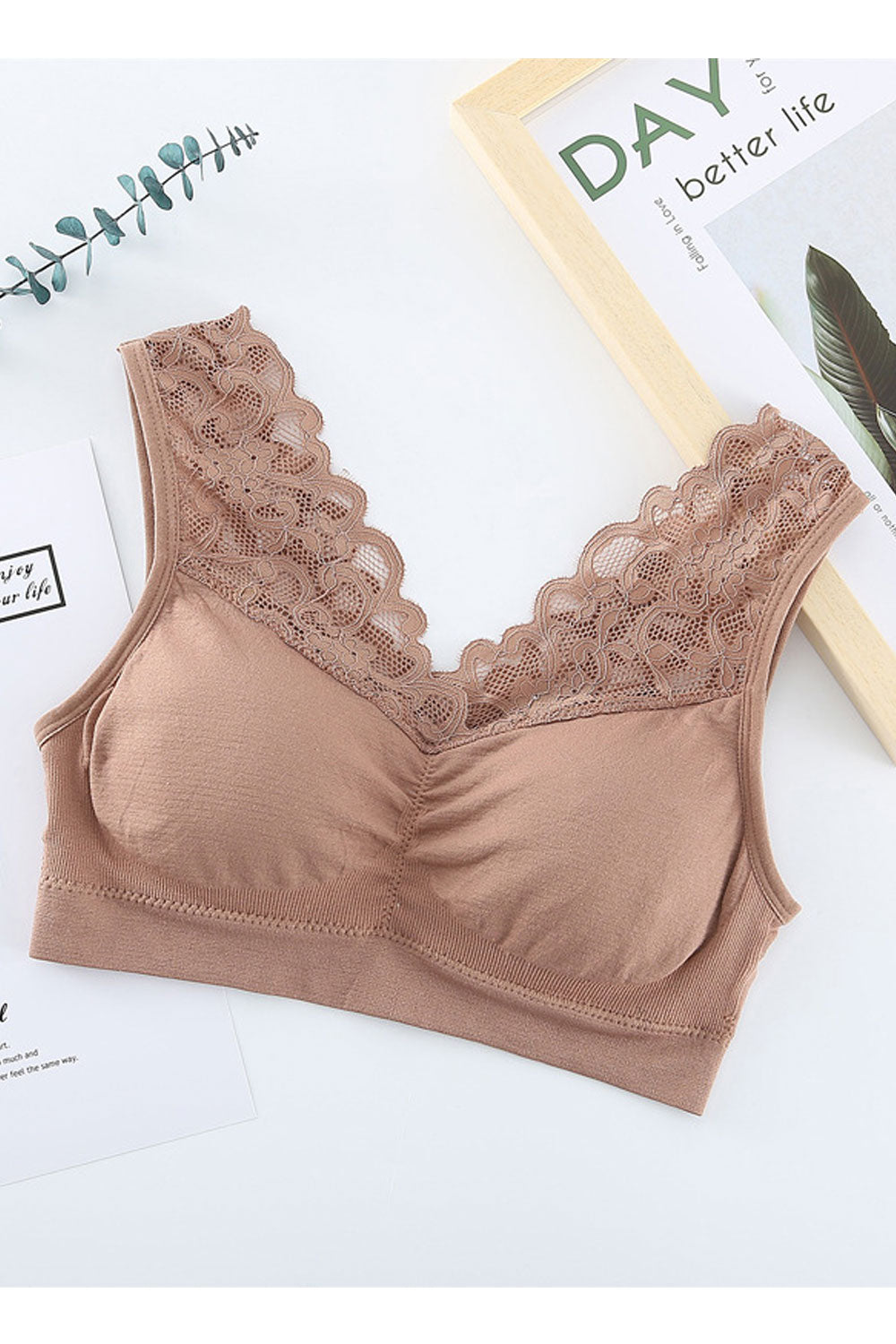Women Plus Sexy Lace Vest Yoga Sports Bralette Bra