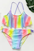 Kids Girls Colorful Pattern Two Pieces Beach Swim Bikini Sets