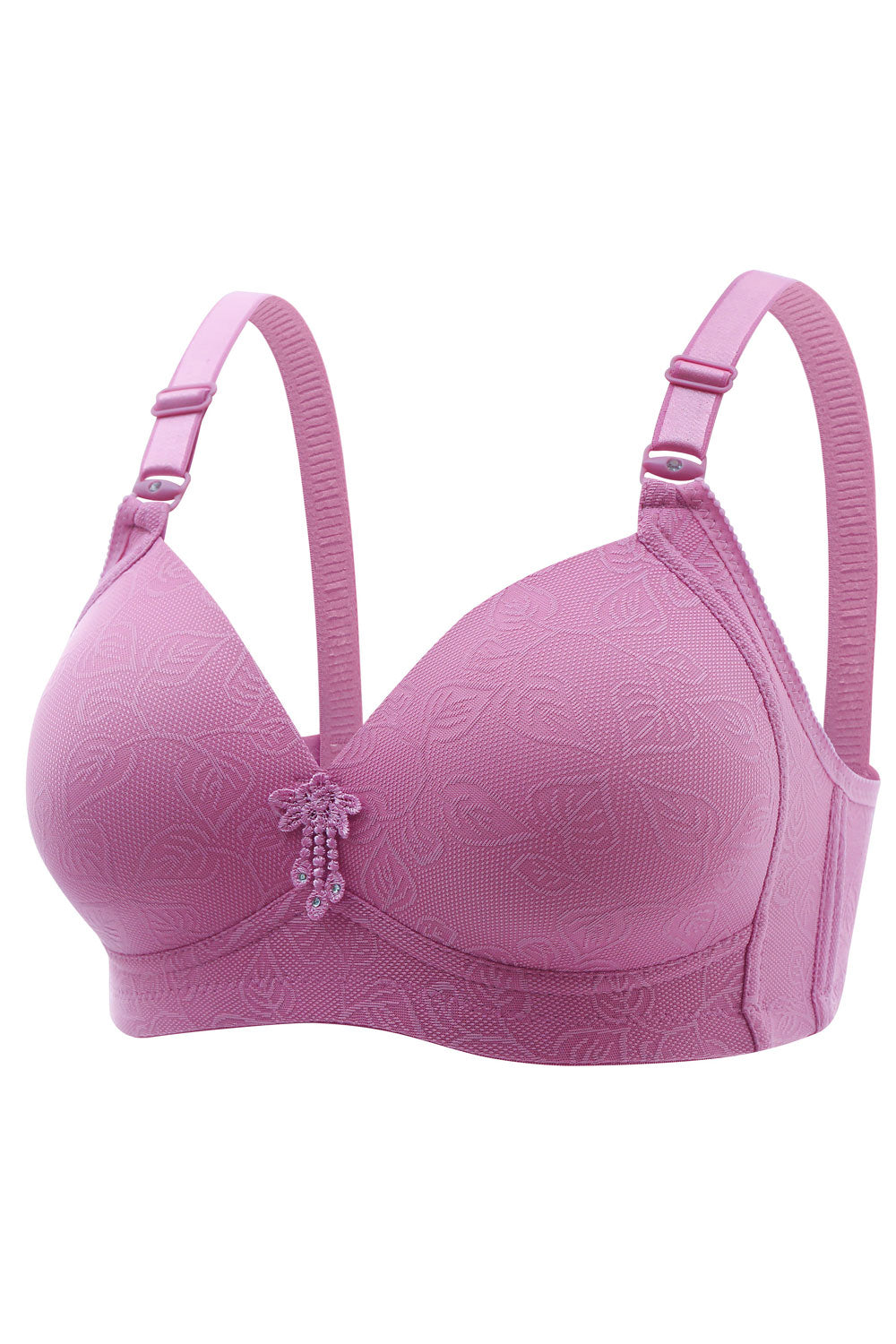 Women Plus Solid Color Comfortable Bra No Rims Exquisite Underwear