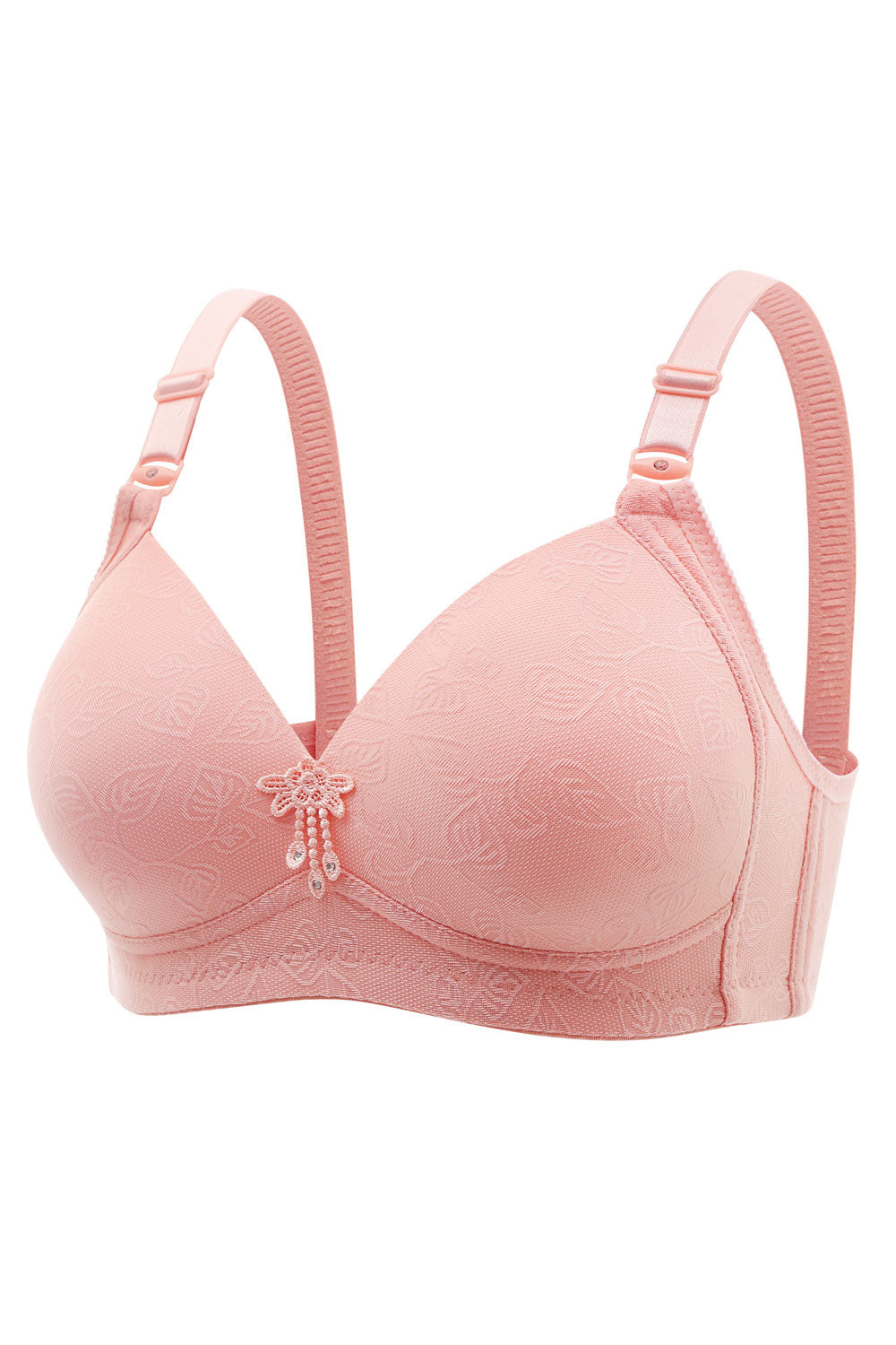 Women Plus Solid Color Comfortable Bra No Rims Exquisite Underwear