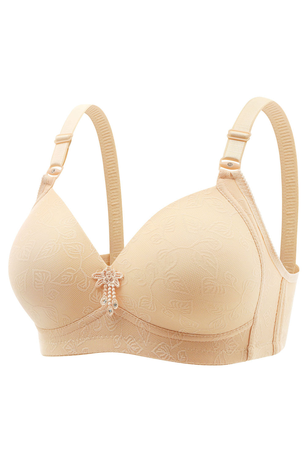 Women Plus Solid Color Comfortable Bra No Rims Exquisite Underwear