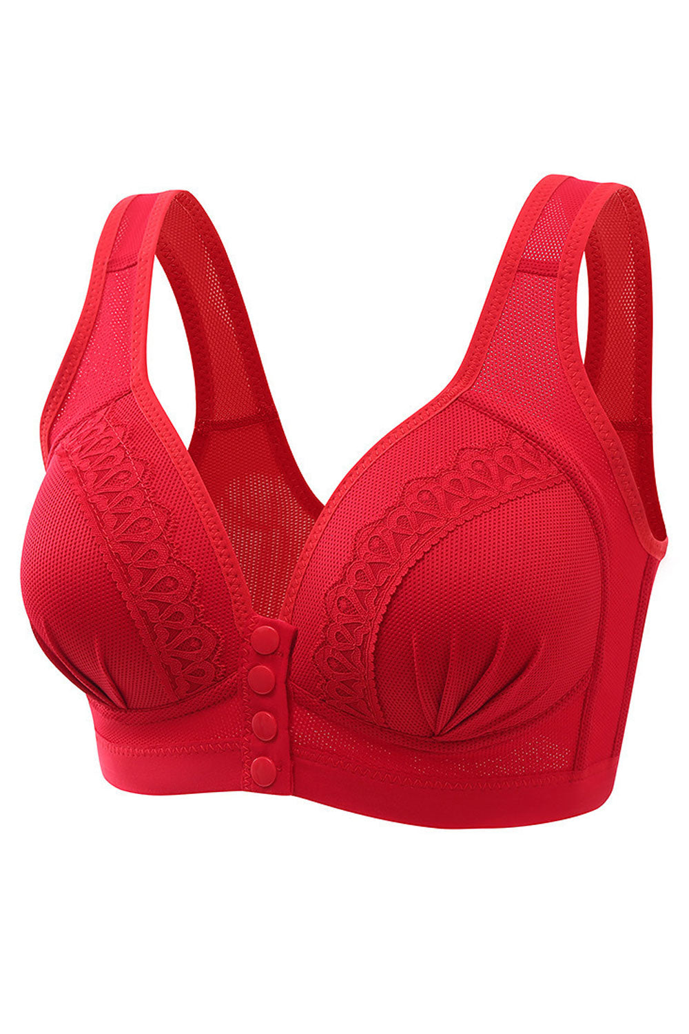 Women Plus Comfortable Gather Bra Breathable Thin Section Without Steel Ring