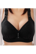 Women Plus Wireless Solid Color Bralette Full Cup Everyday Base Top Push Up Bra