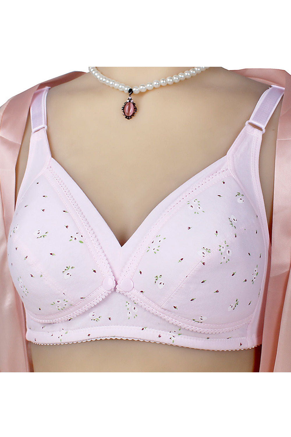 Women Plus Button Design Anti-drooping Feeding Nursing Bra
