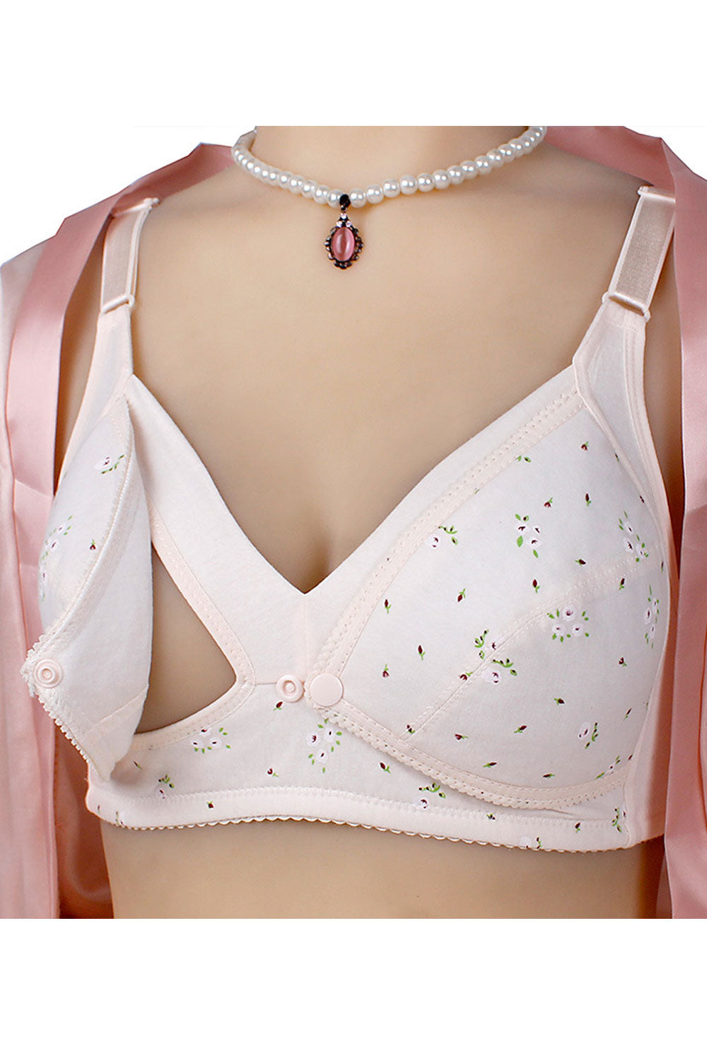 Women Plus Button Design Anti-drooping Feeding Nursing Bra