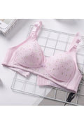 Women Plus Button Design Anti-drooping Feeding Nursing Bra