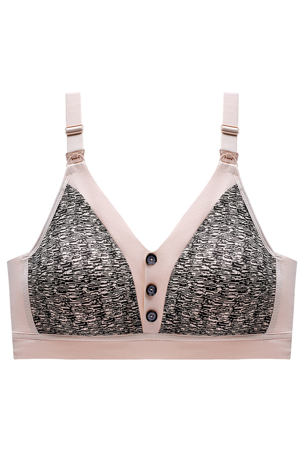 Women Plus Shoulder Open Buckle Front Button Breastfeeding Bra