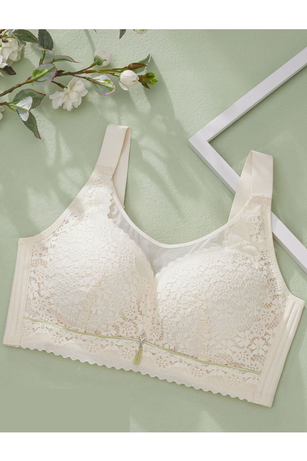Women Plus Soft Underwire Ultra Thin Gathering Adjustable Sagging Bra
