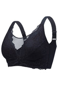 Women Plus Front Open Free Hand Lace Nursing Full Coverage Bra