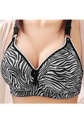 Women Plus Sport Casual Brassiere Breathable Embroidered Glossy No Rims Nursing Bra