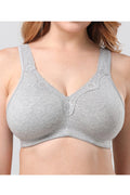 Women's Plus Size Soft Cotton Lace Workout and Back Support Bra