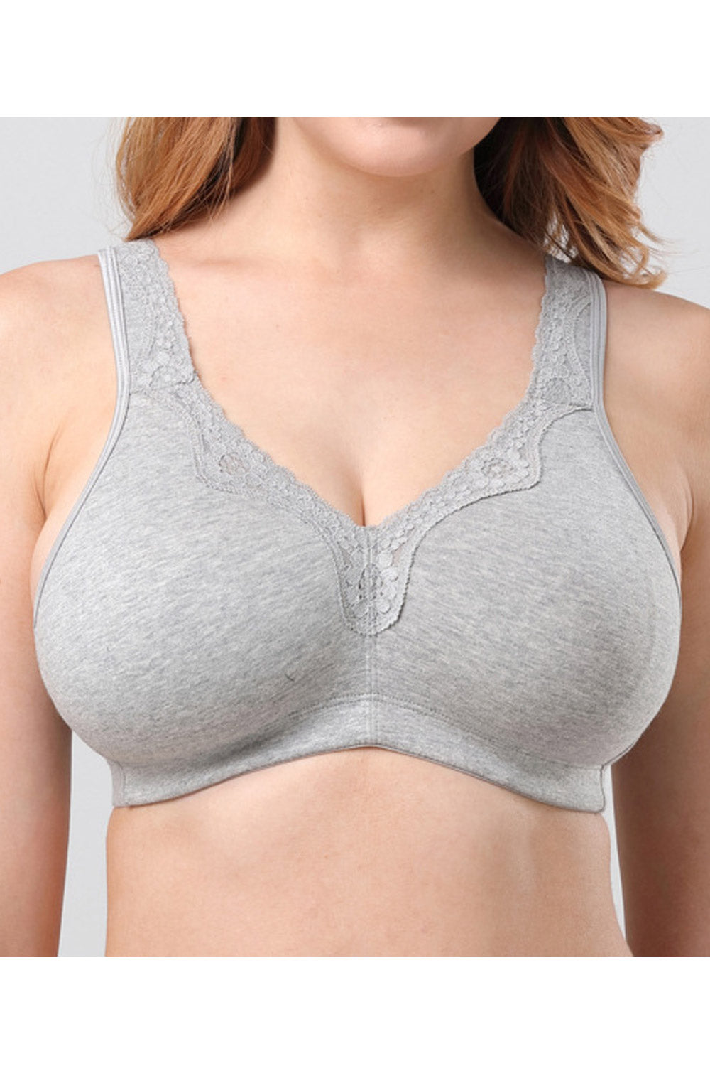 Women's Plus Size Soft Cotton Lace Workout and Back Support Bra