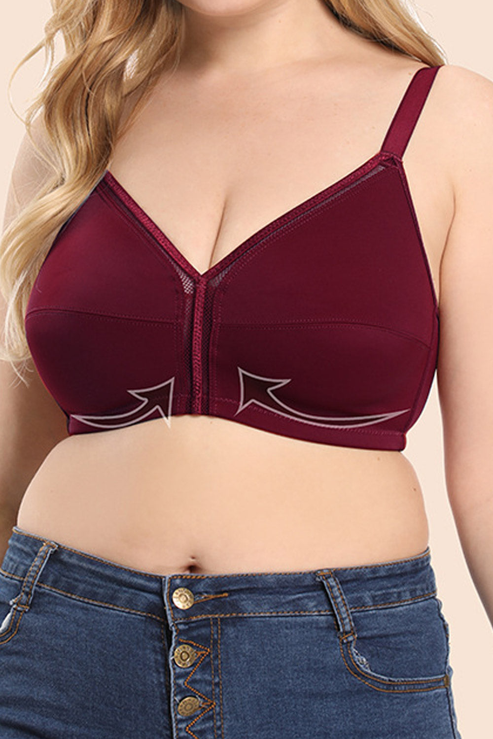 Women Plus Thin Cotton Cup Plump Big Top Bra