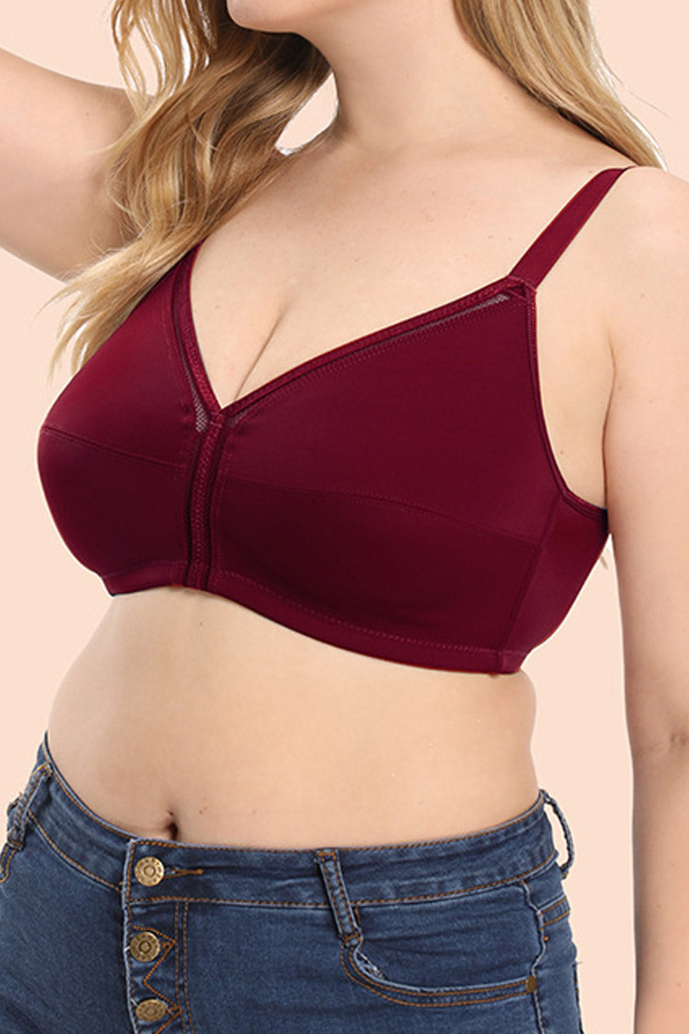 Women Plus Thin Cotton Cup Plump Big Top Bra