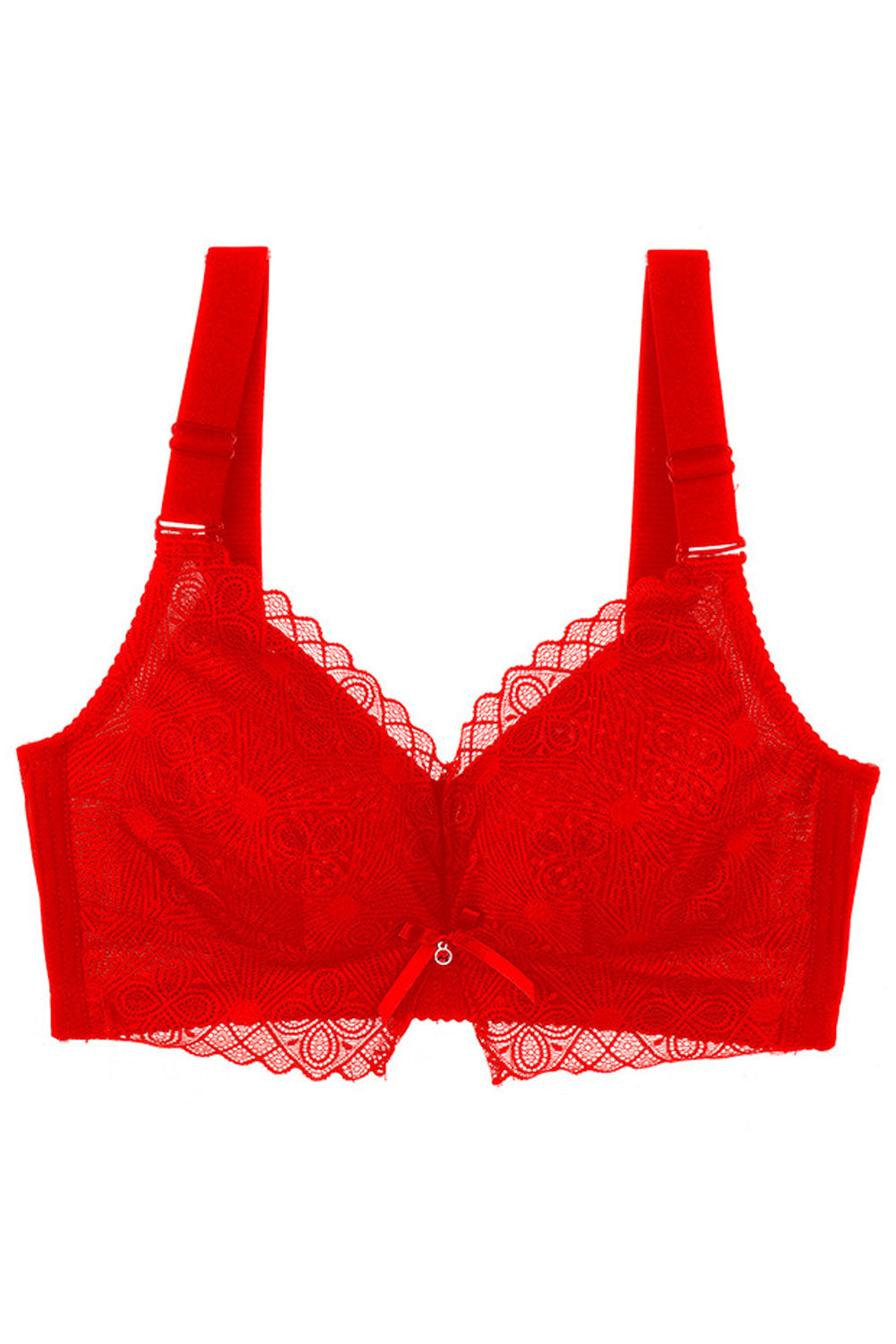 Women Plus Pattern Lace No Steel Ring Thin Bra