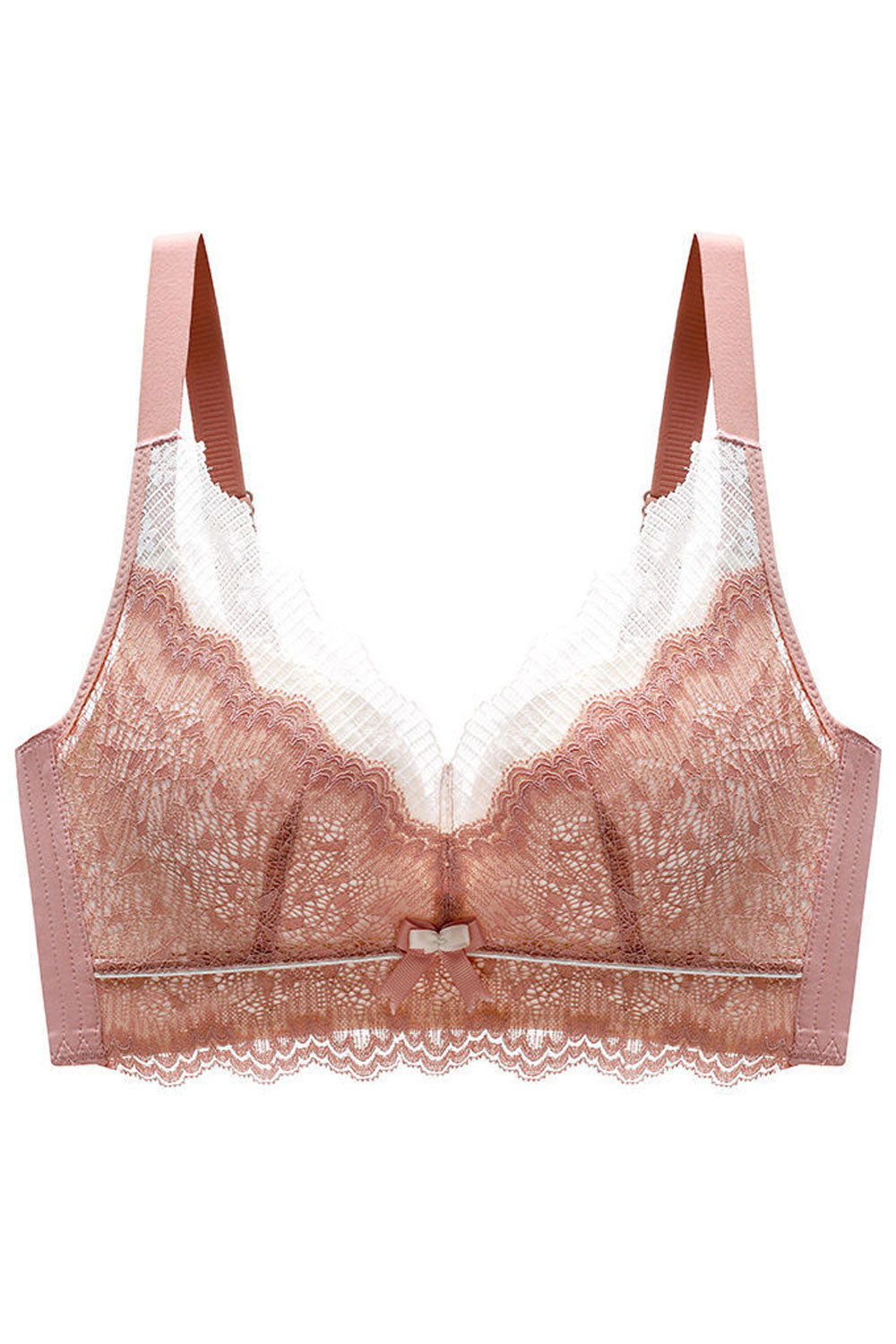 Women Plus Stylish Lace Seamless Lift Wireless Strappy Bralette Push Up Bra