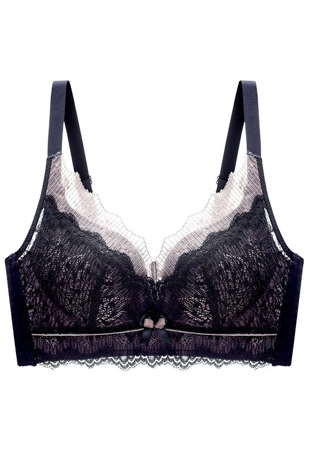 Women Plus Stylish Lace Seamless Lift Wireless Strappy Bralette Push Up Bra