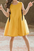 Kids Girl Solid Color Sleeveless Summer Party Dress