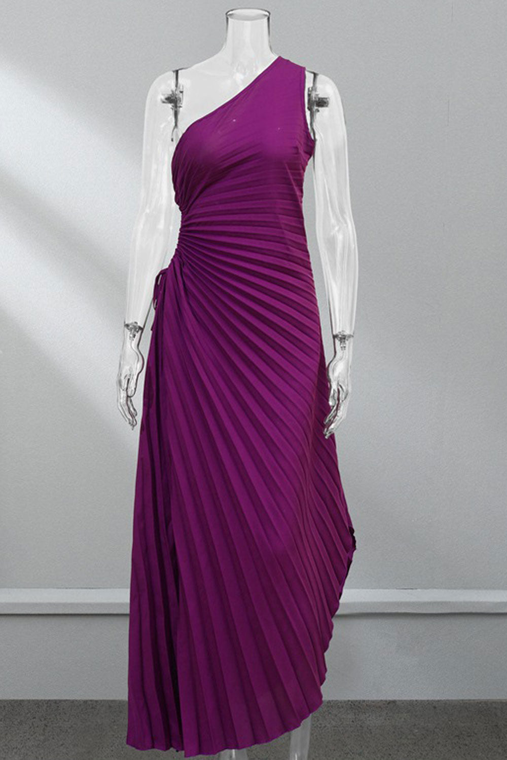 Women's Fashion Pleated Skirt Sleeveless Irregular Evening Dress
