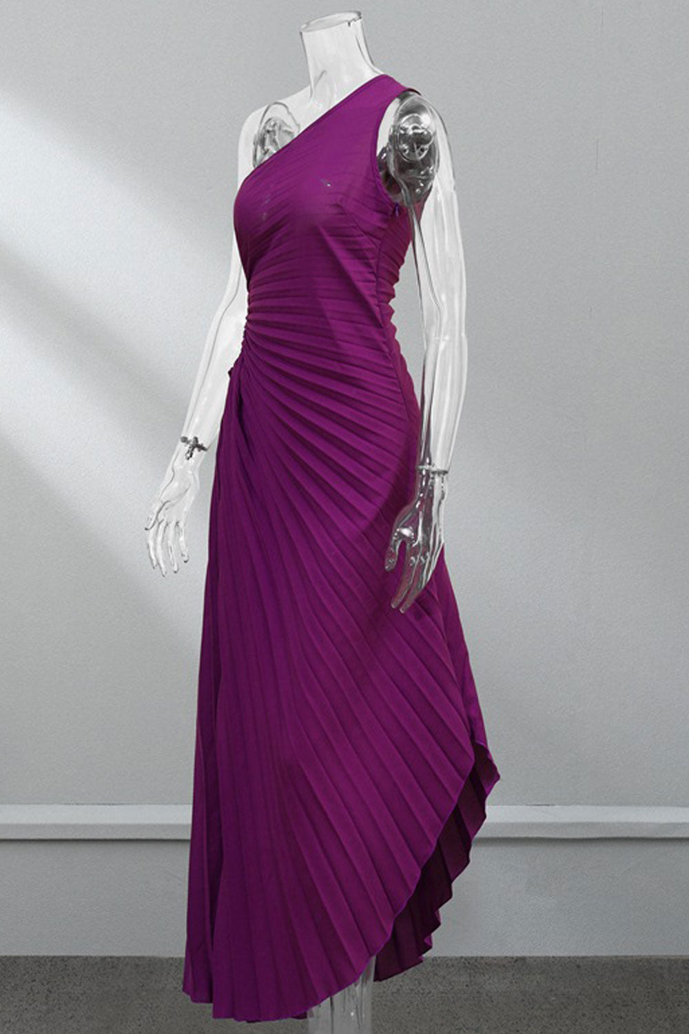 Women's Fashion Pleated Skirt Sleeveless Irregular Evening Dress
