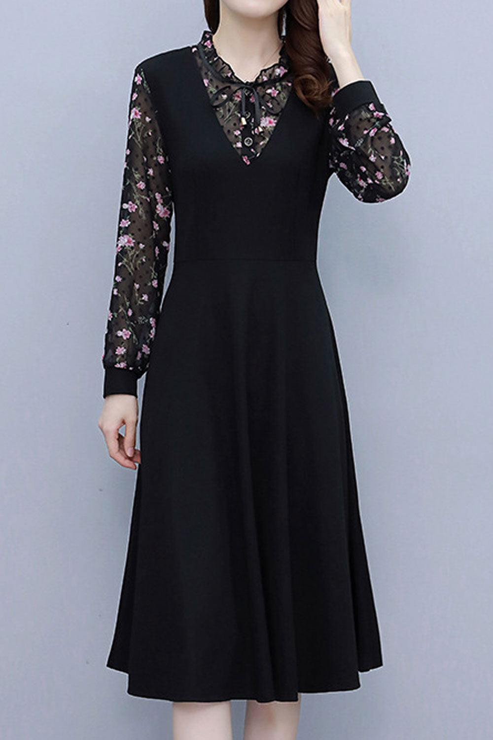 Women Long Sleeve Printed Fashion Dress