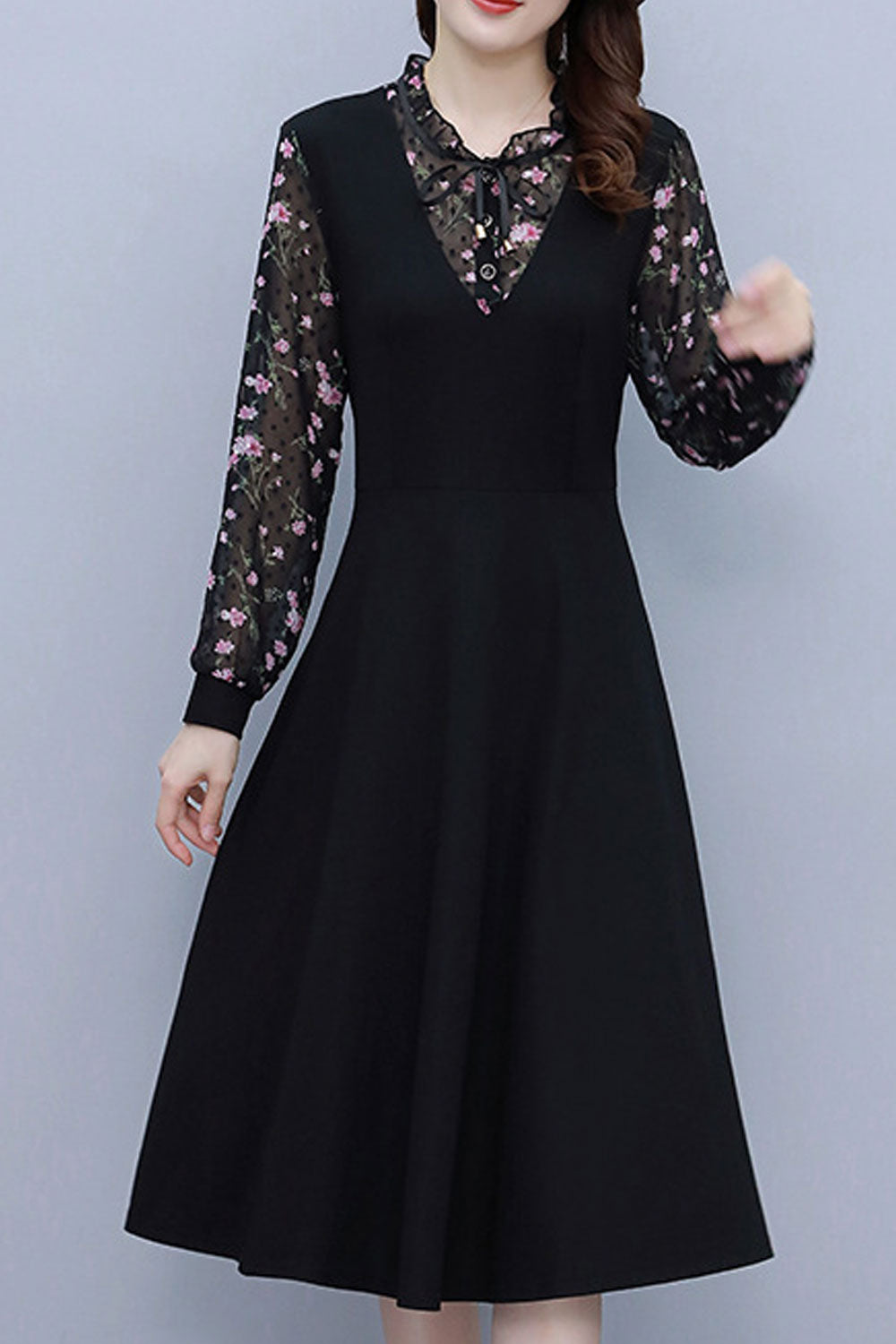 Women Long Sleeve Printed Fashion Dress