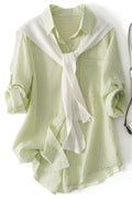 Women's Fashion Short Sleeve Loose Casual Knitted Shawl Two-Piece Set
