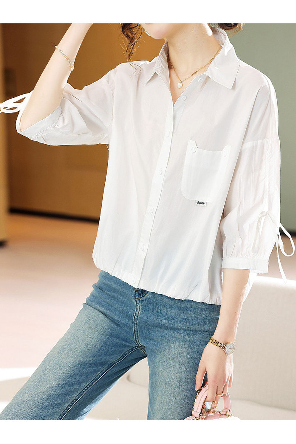 Women's Summer New Fashion Match Loose Casual Shirt Top