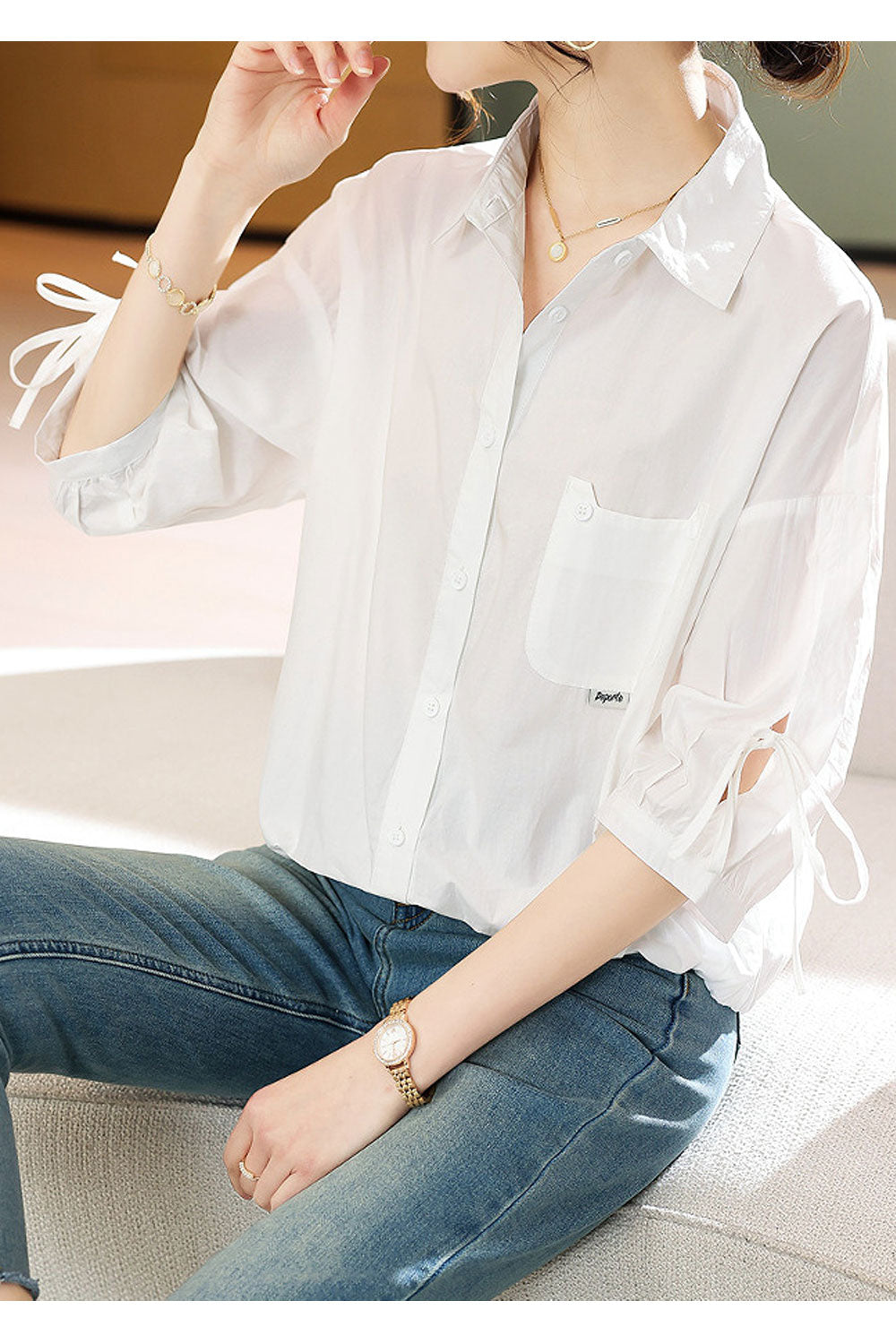 Women's Summer New Fashion Match Loose Casual Shirt Top