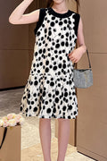 Kids Girls New Princess Polka Dot Sundress Vest Skirt Style Summer Dress