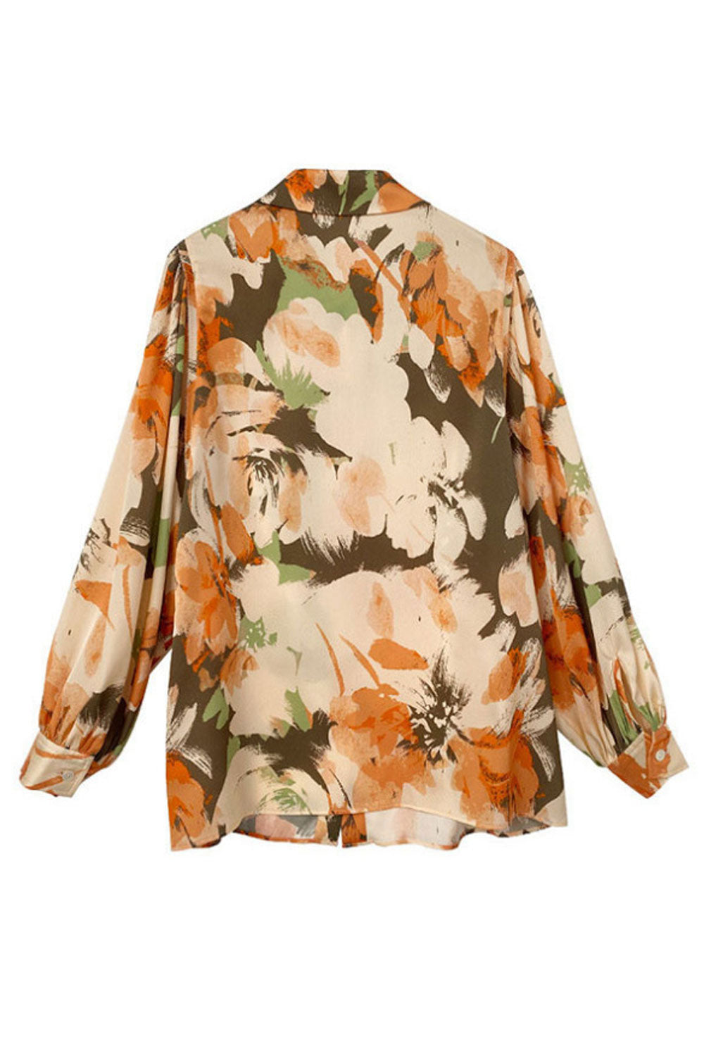 Women New Beautiful Silk Niche Sense Design Collar Neck Long Sleeves Printed High-end Fashion Elegant Style Summer Casual Loose